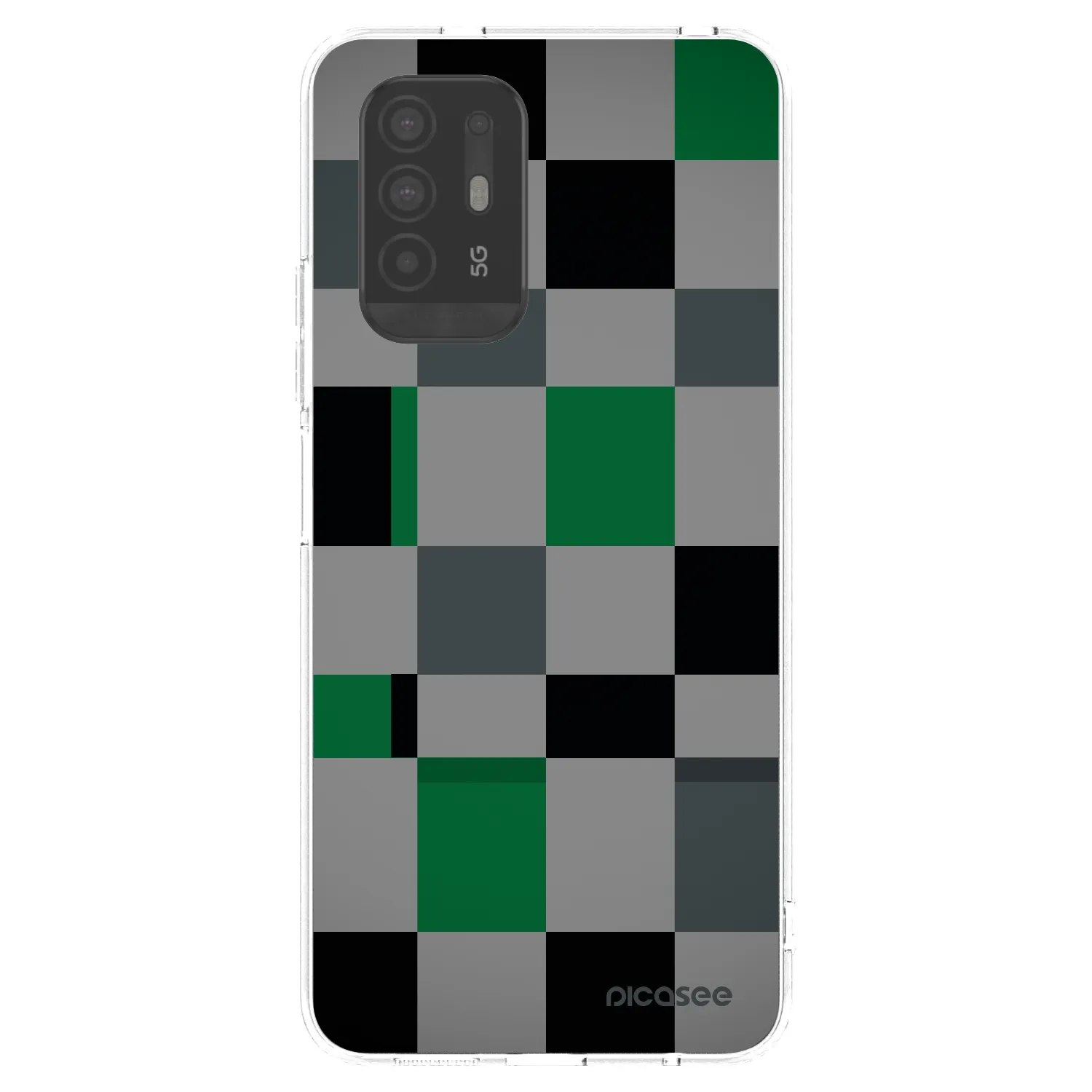 Picasee átlátszó szilikon tok az alábbi mobiltelefonokra OPPO A94 5G - Block Grid