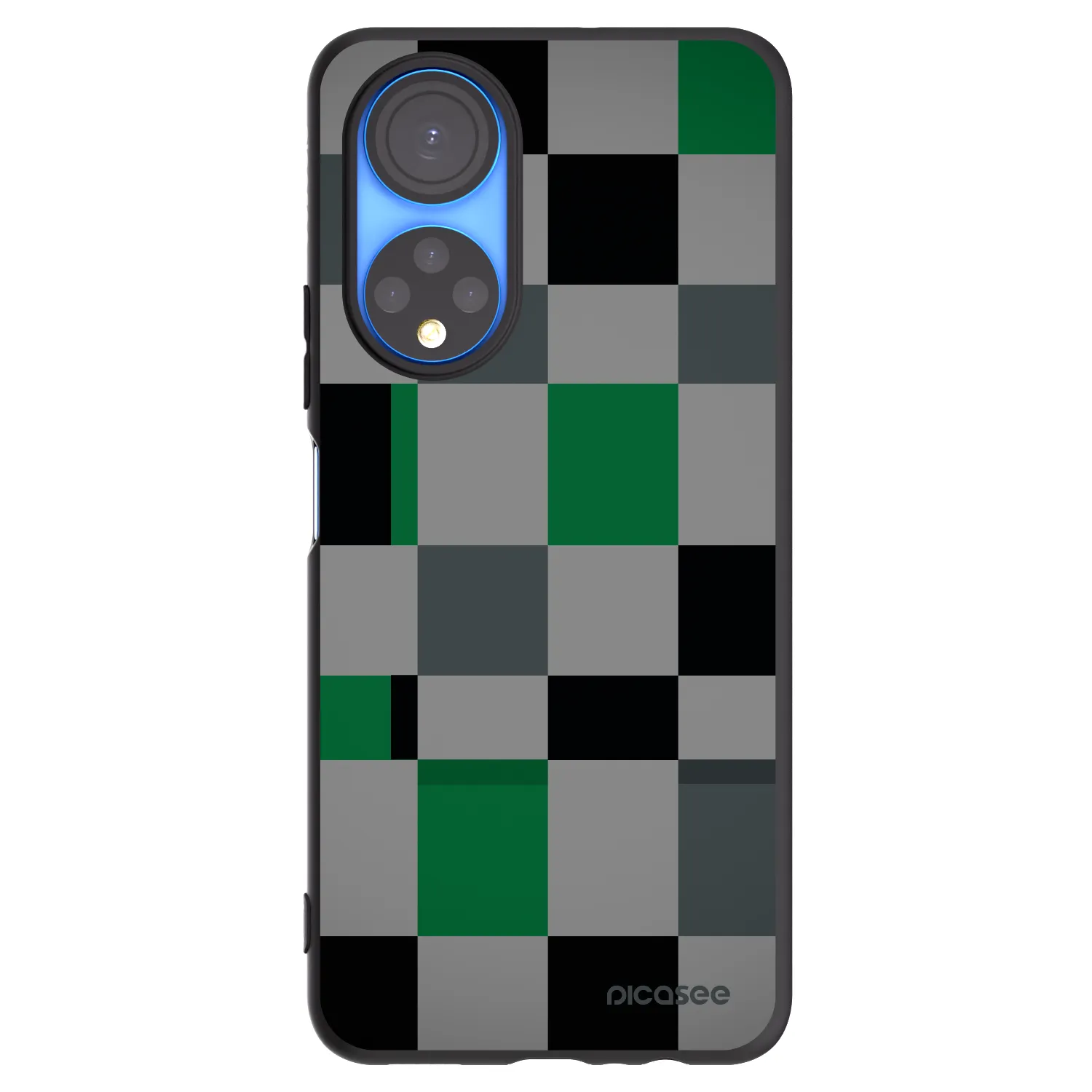 Picasee fekete szilikon tok az alábbi mobiltelefonokra Honor X7 - Block Grid