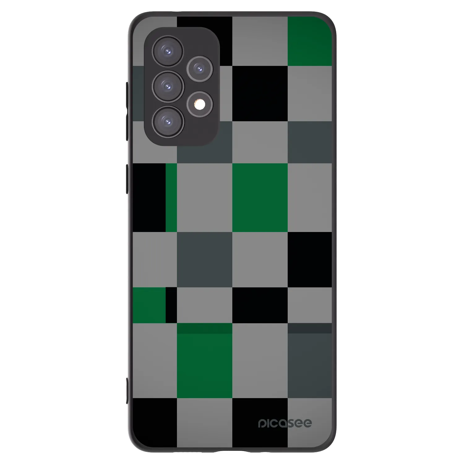 Picasee fekete szilikon tok az alábbi mobiltelefonokra Samsung Galaxy A73 5G - Block Grid