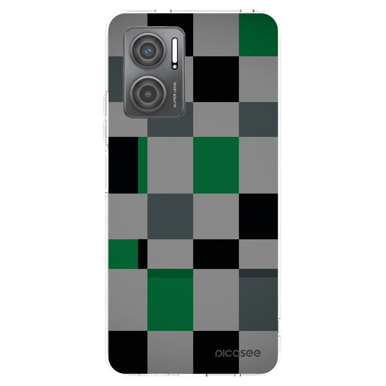 Picasee átlátszó szilikon tok az alábbi mobiltelefonokra Xiaomi Redmi 10 5G - Block Grid