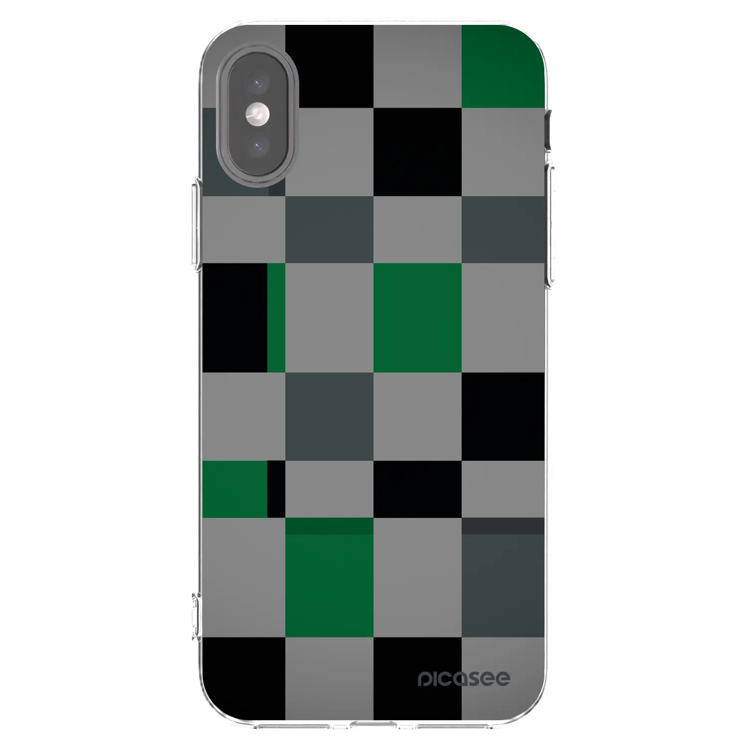 Picasee átlátszó szilikon tok az alábbi mobiltelefonokra Apple iPhone X/XS - Block Grid