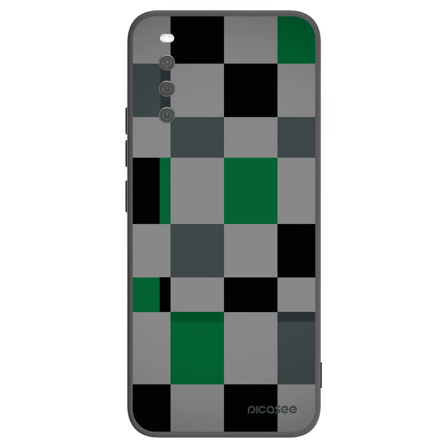 Picasee fekete szilikon tok az alábbi mobiltelefonokra Sony Xperia 10 III - Block Grid