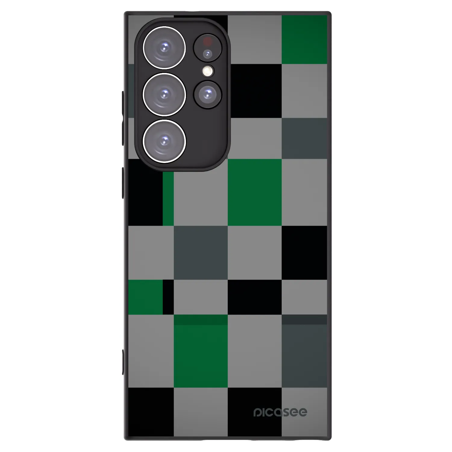 Picasee fekete szilikon tok az alábbi mobiltelefonokra Samsung Galaxy S23 Ultra 5G - Block Grid