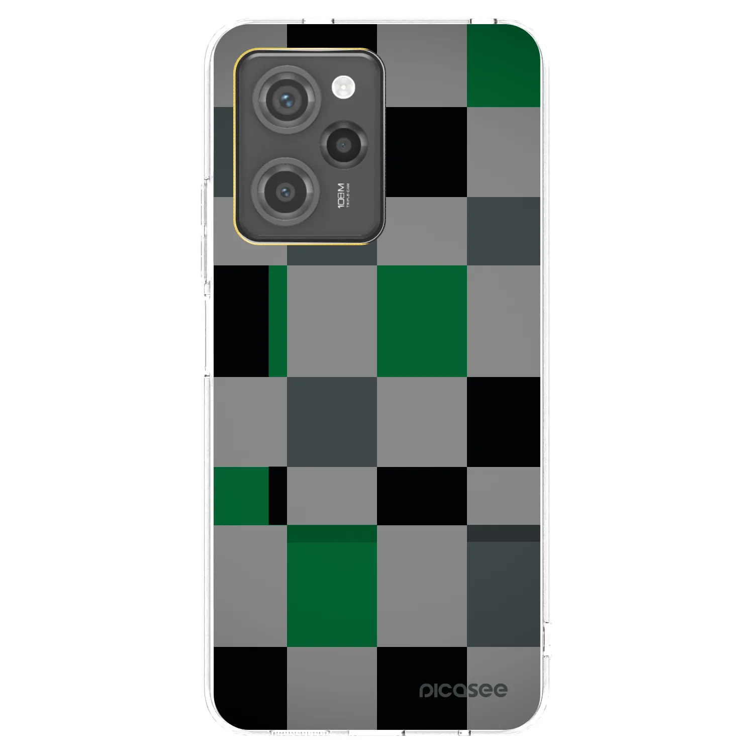 Picasee fekete szilikon tok az alábbi mobiltelefonokra Xiaomi Poco X5 Pro - Block Grid