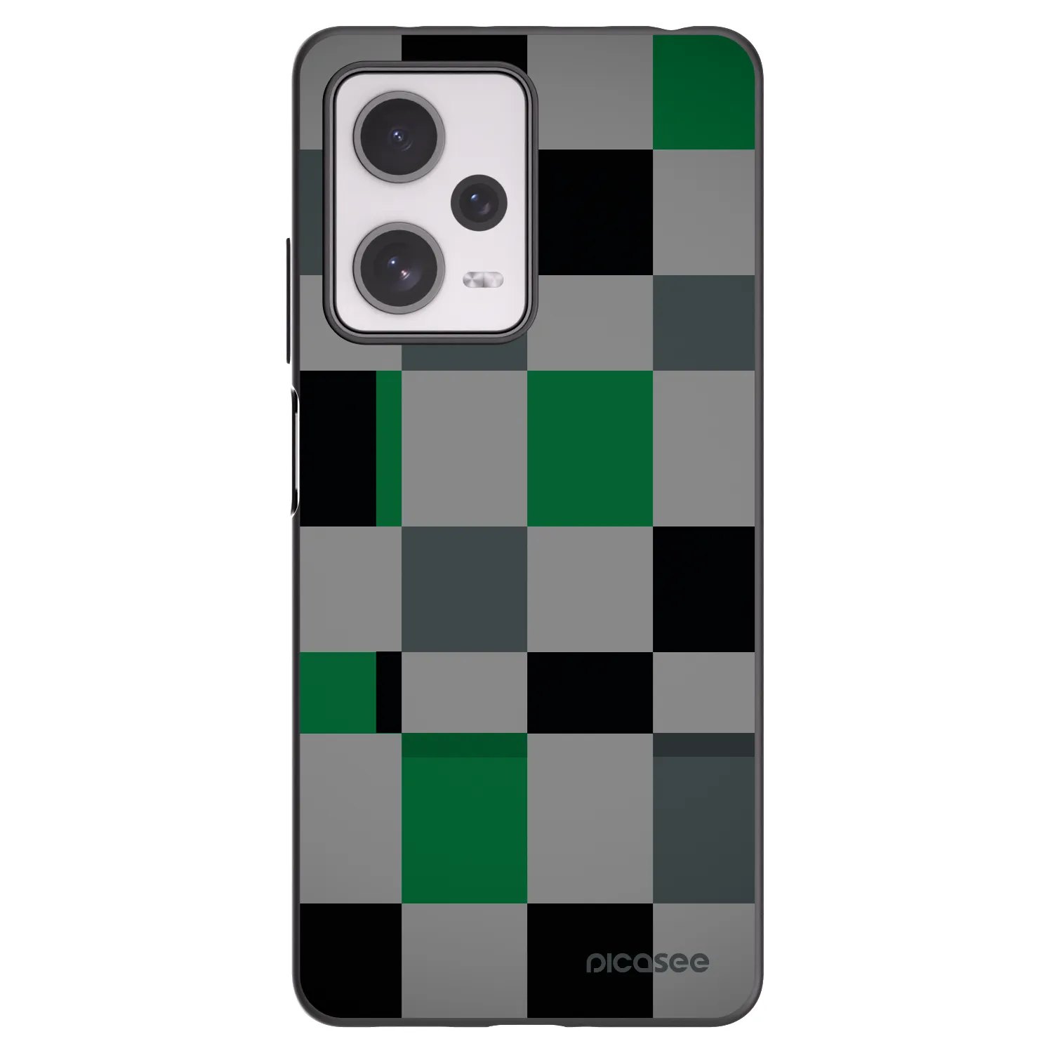 Picasee fekete szilikon tok az alábbi mobiltelefonokra Xiaomi Redmi Note 12 Pro+ 5G - Block Grid