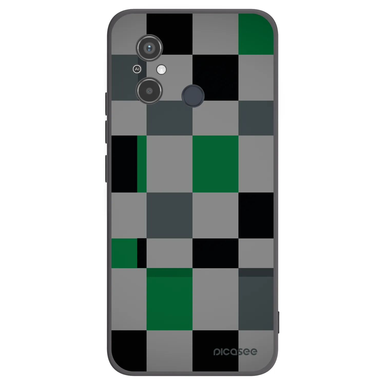 Picasee fekete szilikon tok az alábbi mobiltelefonokra Xiaomi Redmi 12C - Block Grid