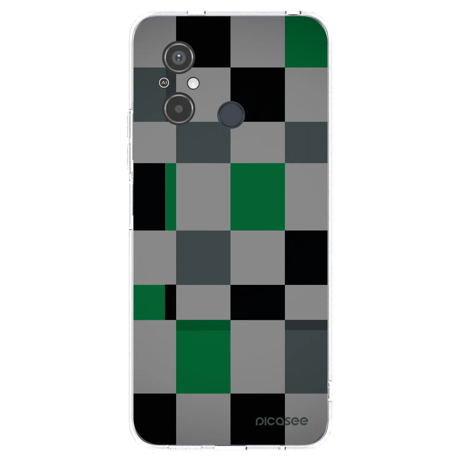 Picasee átlátszó szilikon tok az alábbi mobiltelefonokra Xiaomi Redmi 12C - Block Grid