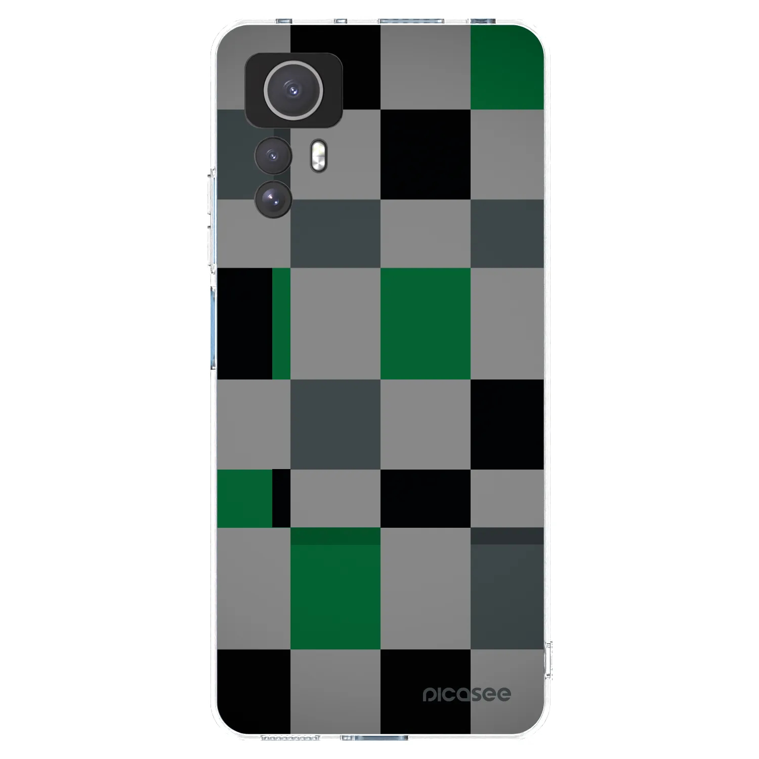 Picasee átlátszó szilikon tok az alábbi mobiltelefonokra Xiaomi Redmi Note 12S - Block Grid