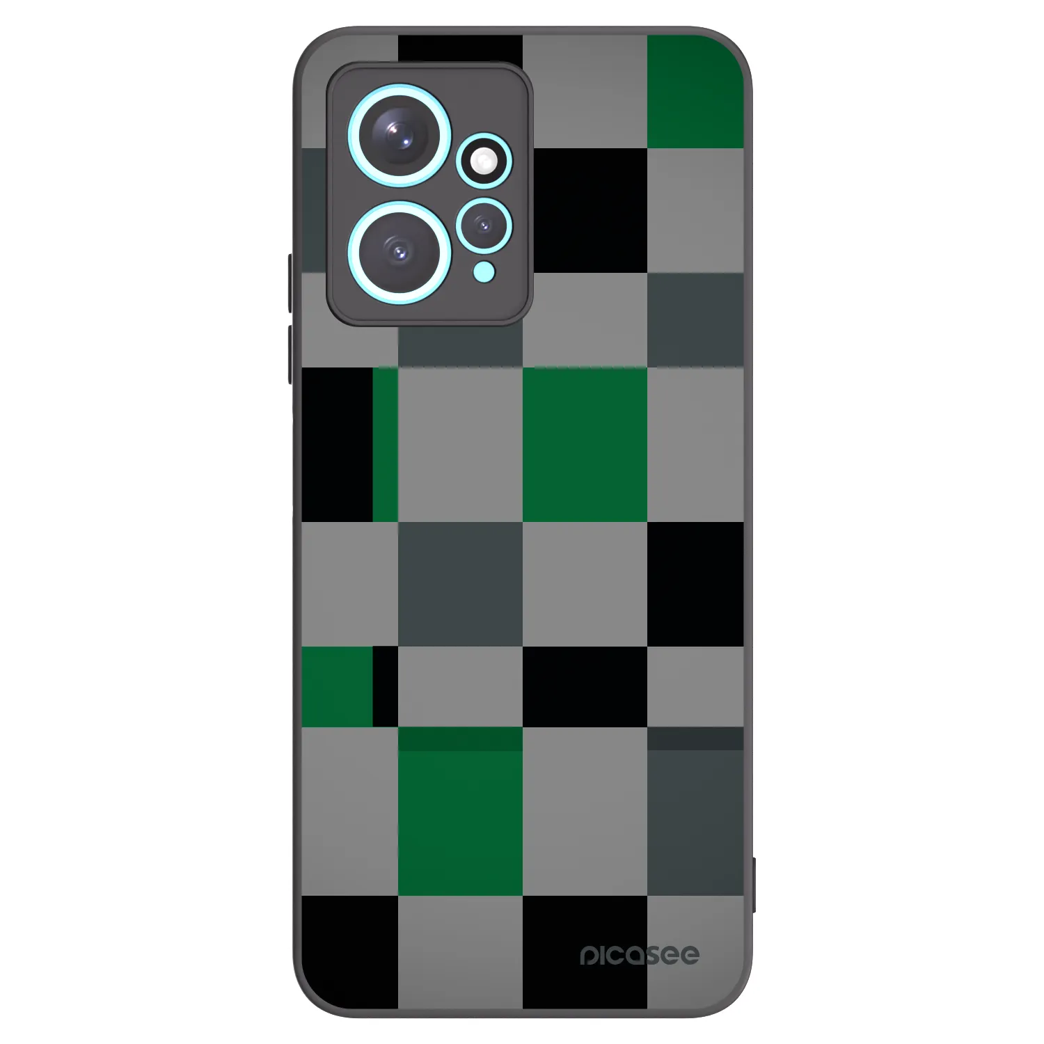 Picasee fekete szilikon tok az alábbi mobiltelefonokra Xiaomi Redmi Note 12 4G - Block Grid
