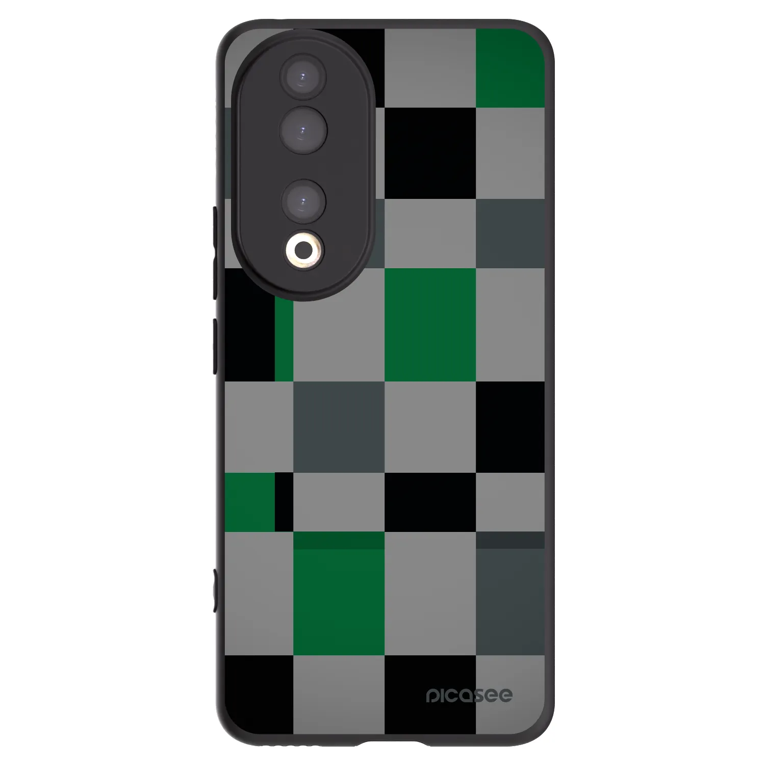 Picasee fekete szilikon tok az alábbi mobiltelefonokra Honor 90 5G - Block Grid