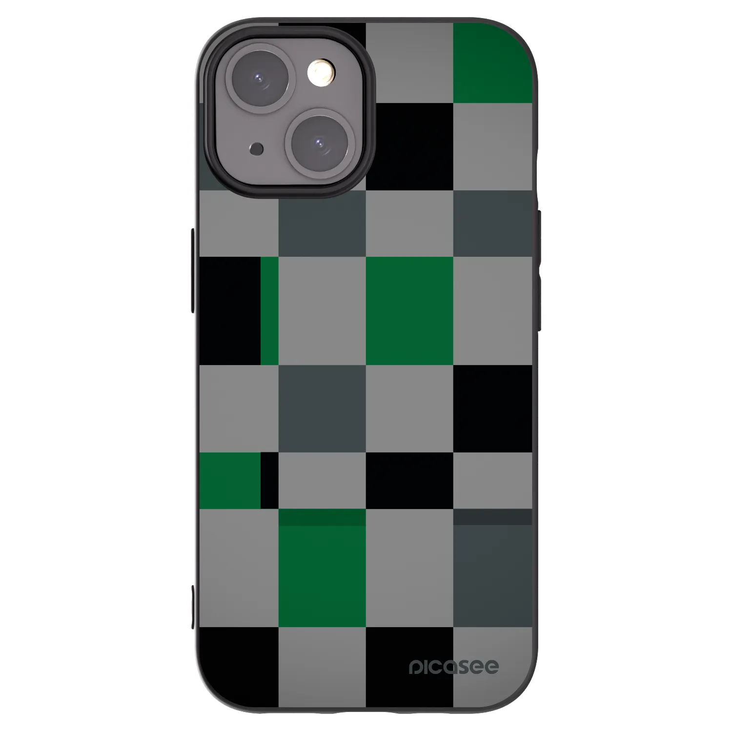 Picasee fekete szilikon tok az alábbi mobiltelefonokra Apple iPhone 15 - Block Grid