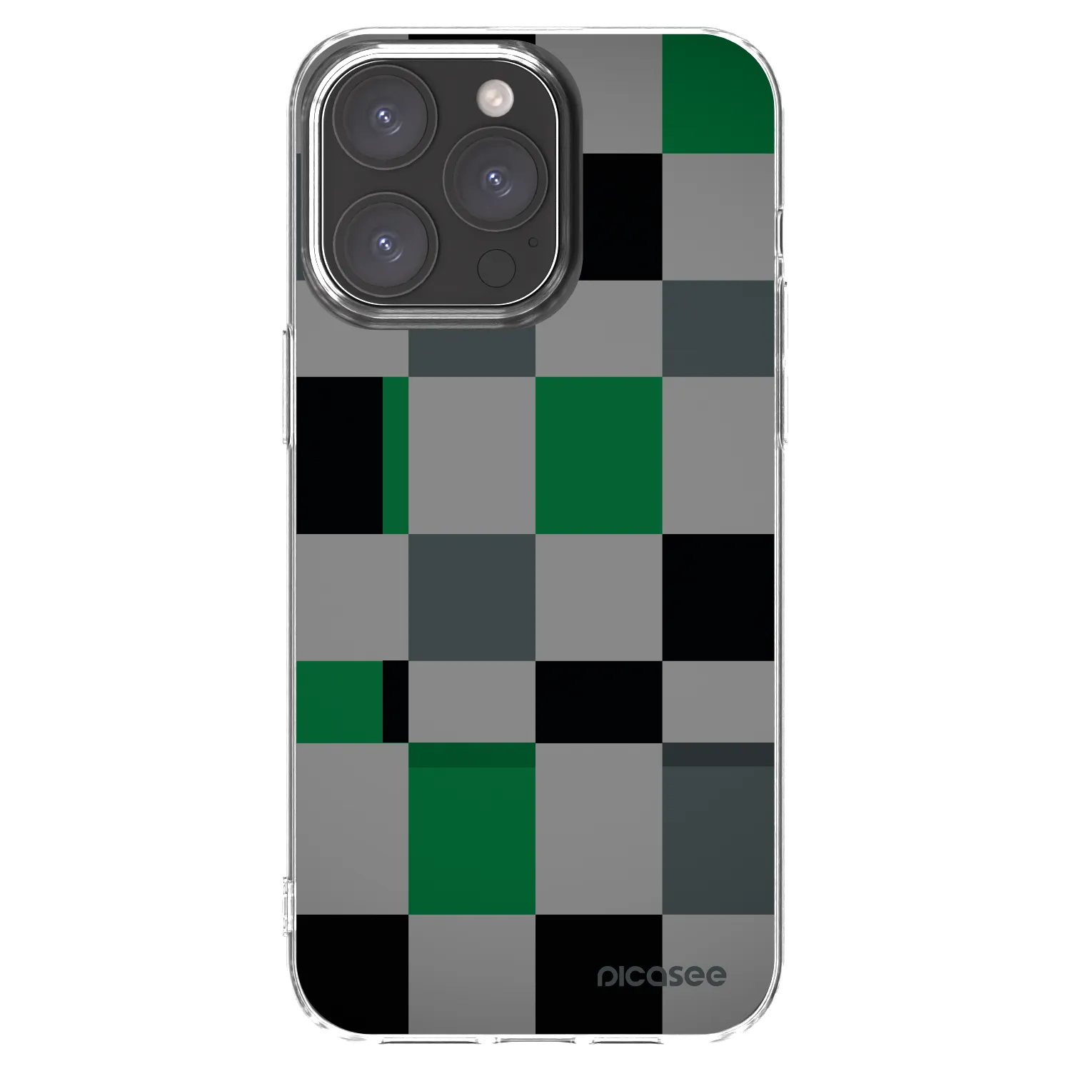 Picasee átlátszó szilikon tok az alábbi mobiltelefonokra Apple iPhone 15 Pro Max - Block Grid
