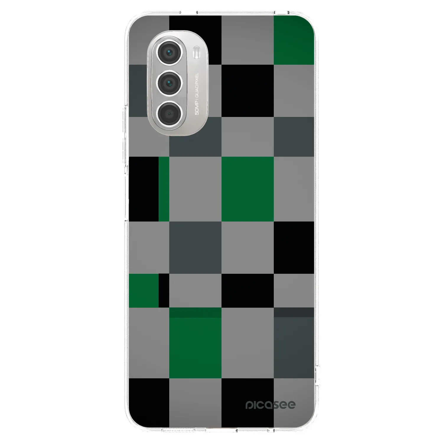 Picasee átlátszó szilikon tok az alábbi mobiltelefonokra Motorola Moto G51 - Block Grid