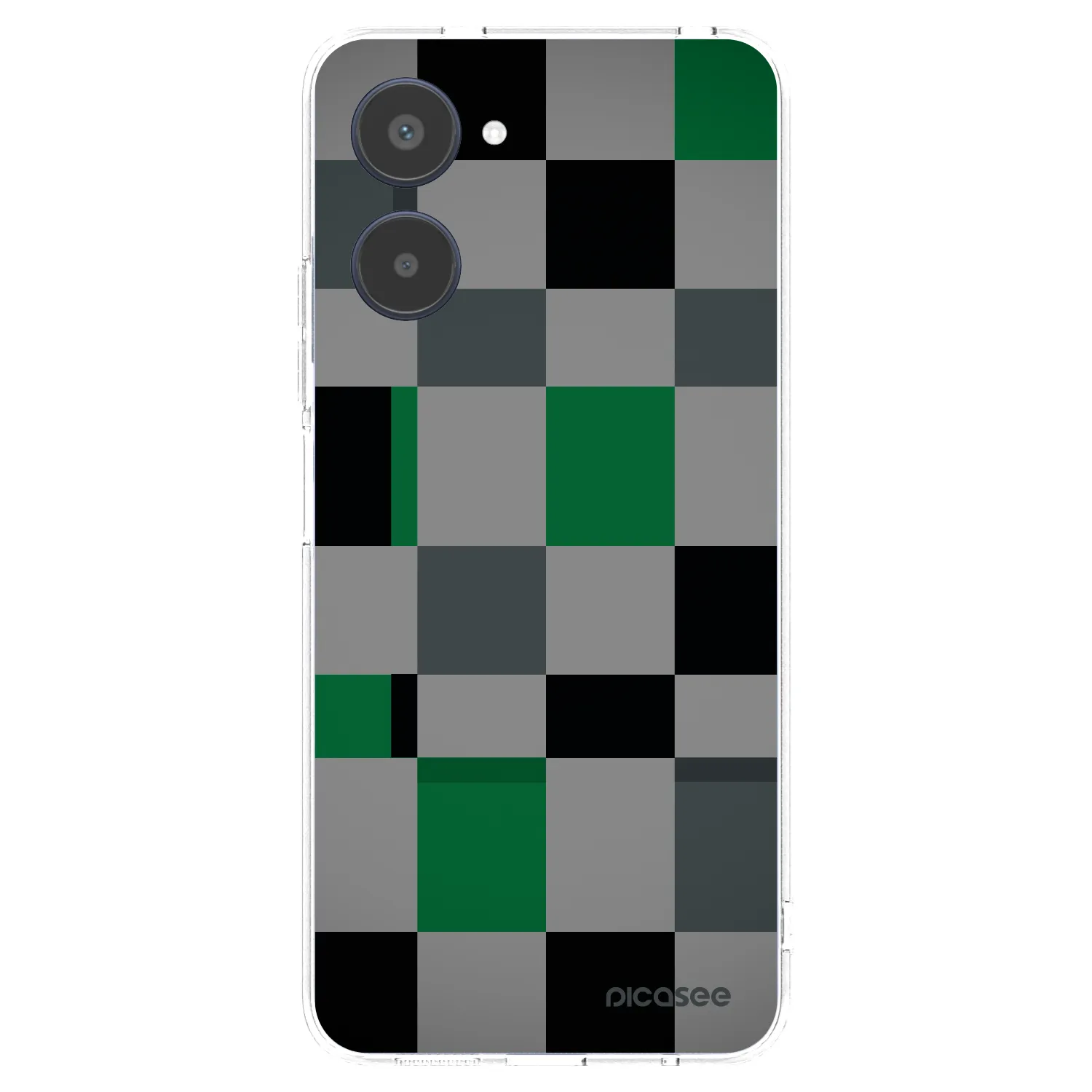 Picasee átlátszó szilikon tok az alábbi mobiltelefonokra Realme 10 4G - Block Grid