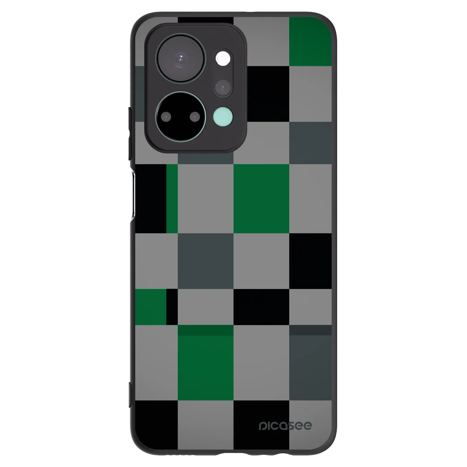 Picasee fekete szilikon tok az alábbi mobiltelefonokra Honor X7a - Block Grid