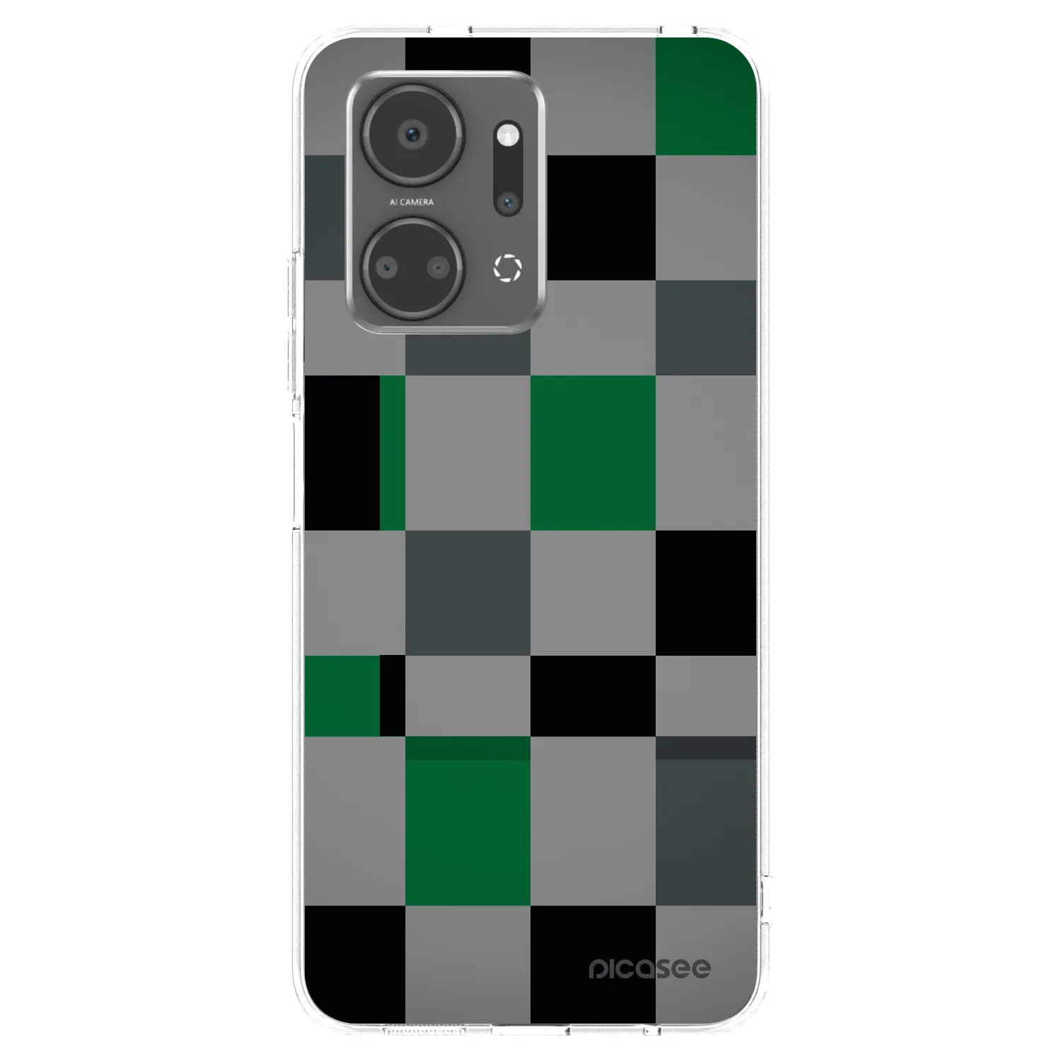 Picasee átlátszó szilikon tok az alábbi mobiltelefonokra Honor X7a - Block Grid