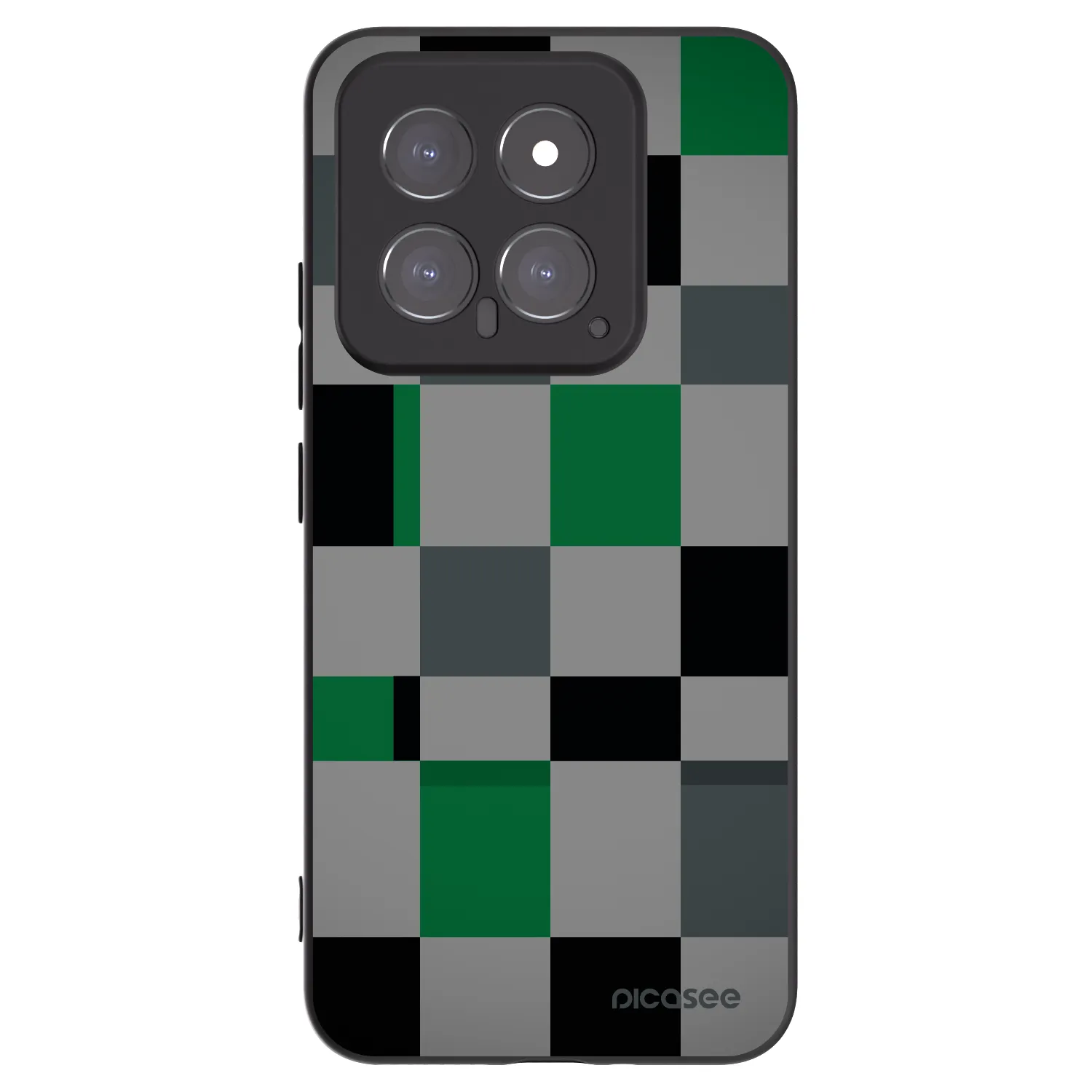 Picasee fekete szilikon tok az alábbi mobiltelefonokra Xiaomi 14 - Block Grid