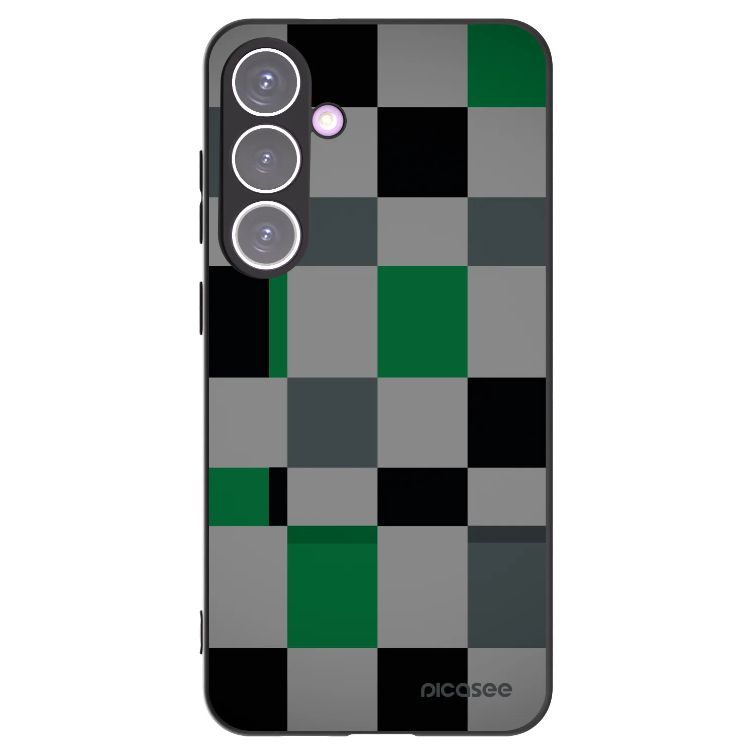 Picasee fekete szilikon tok az alábbi mobiltelefonokra Samsung Galaxy S24+ S926B 5G - Block Grid