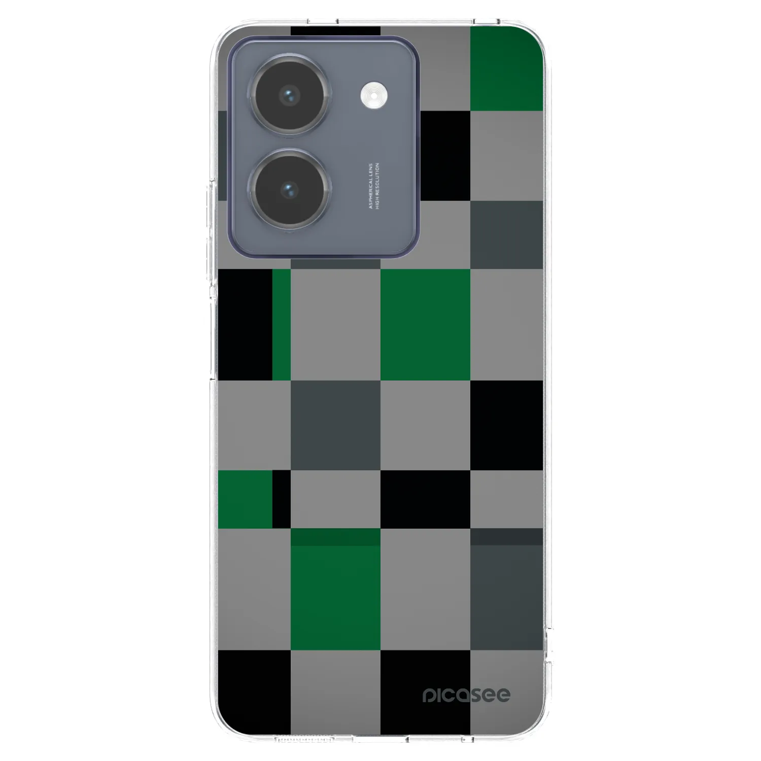 Picasee átlátszó szilikon tok az alábbi mobiltelefonokra Vivo Y36 4G - Block Grid
