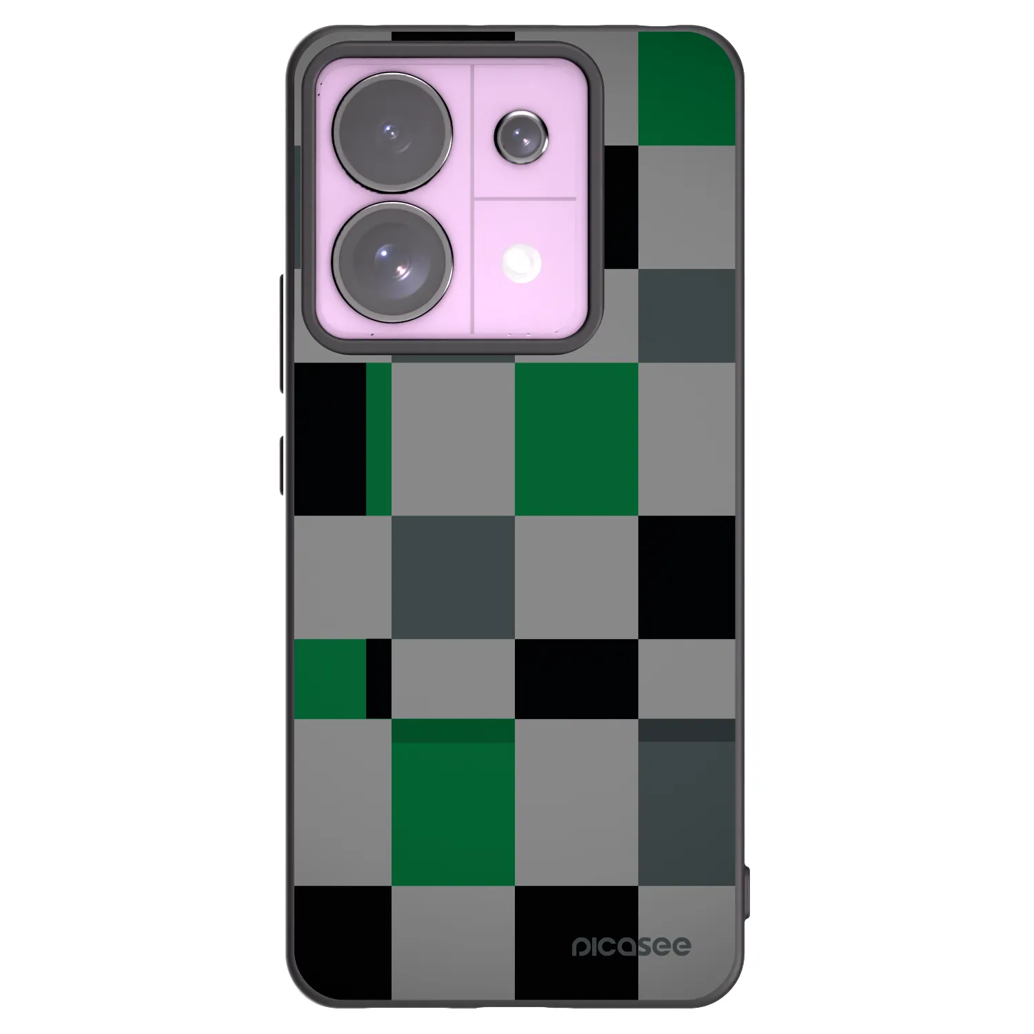 Picasee fekete szilikon tok az alábbi mobiltelefonokra Xiaomi Redmi Note 13 Pro 5G - Block Grid