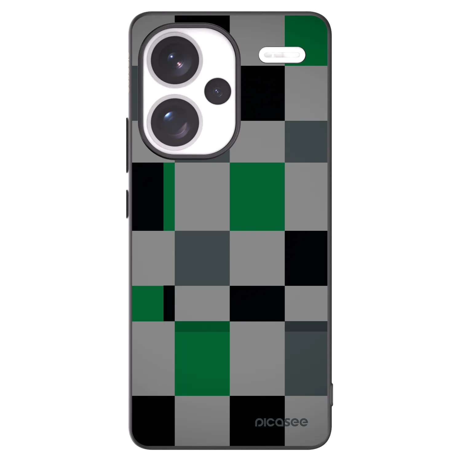 Picasee fekete szilikon tok az alábbi mobiltelefonokra Xiaomi Redmi Note 13 Pro+ 5G - Block Grid