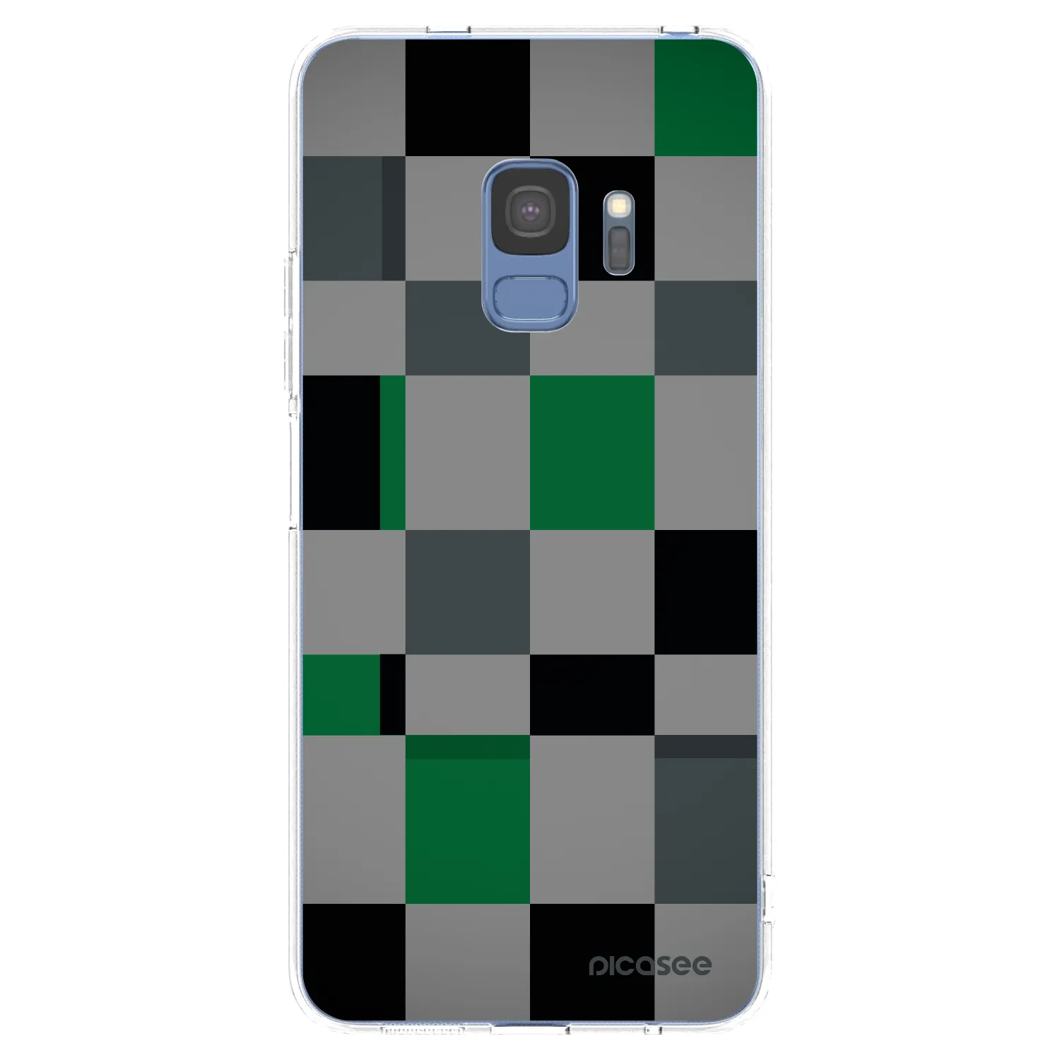 Picasee átlátszó szilikon tok az alábbi mobiltelefonokra Samsung Galaxy S9 G960F - Block Grid