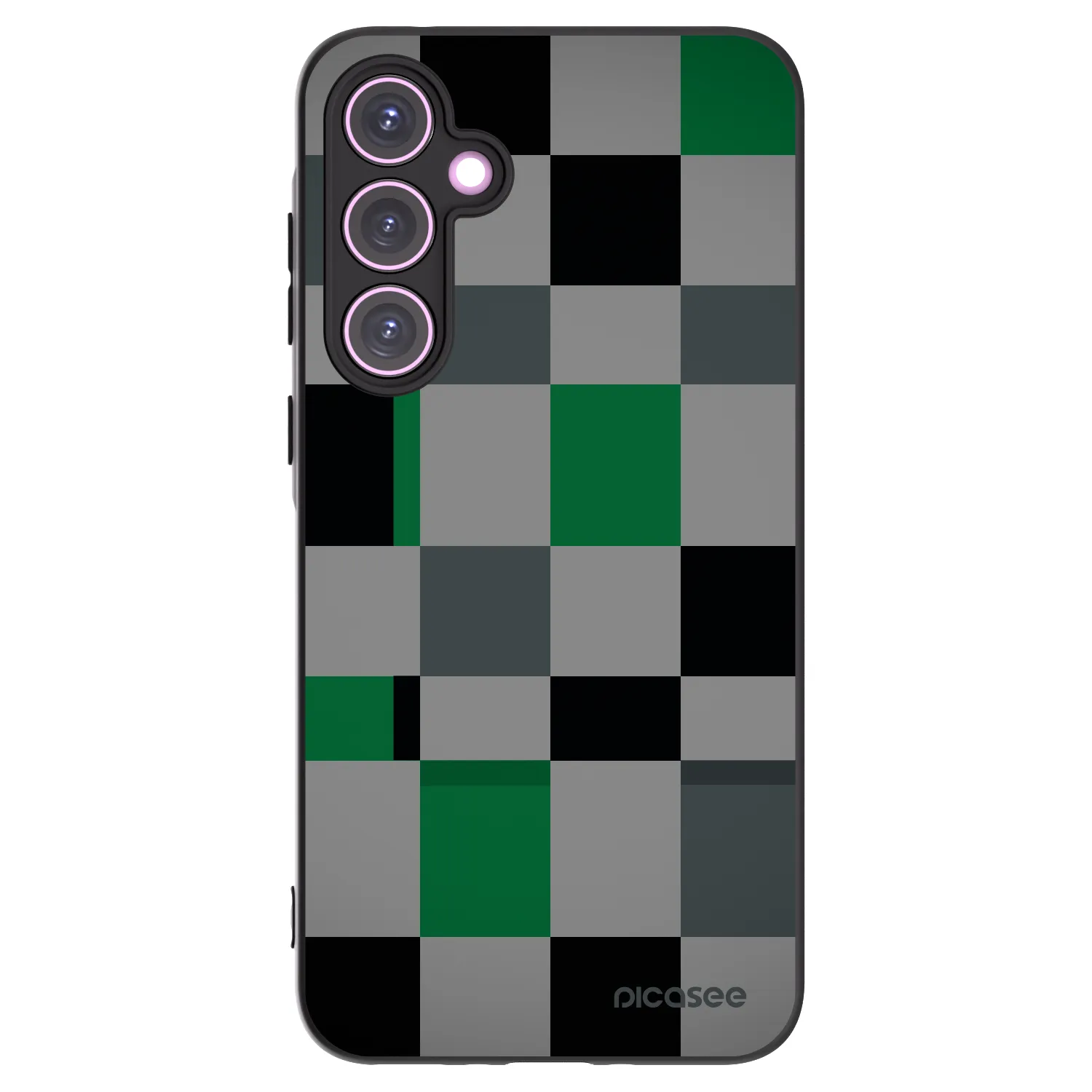 Picasee fekete szilikon tok az alábbi mobiltelefonokra Samsung Galaxy A35 5G A356B - Block Grid