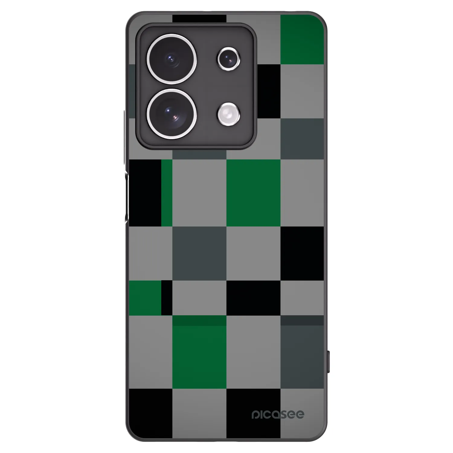 Picasee fekete szilikon tok az alábbi mobiltelefonokra Xiaomi Redmi Note 13 4G - Block Grid