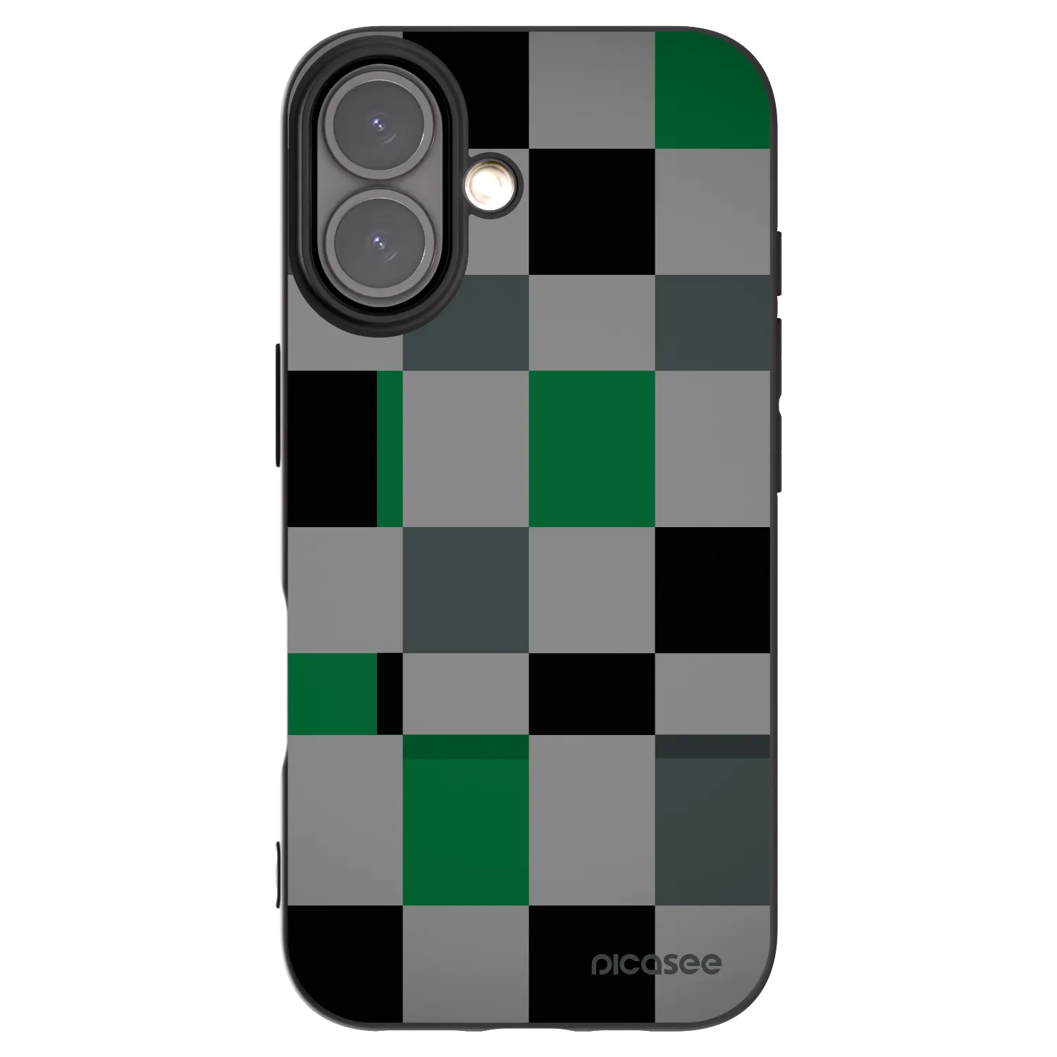 Picasee fekete szilikon tok az alábbi mobiltelefonokra Apple iPhone 16 - Block Grid