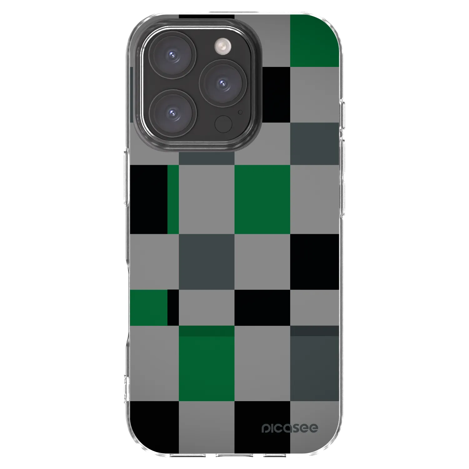 Picasee átlátszó szilikon tok az alábbi mobiltelefonokra Apple iPhone 16 Pro - Block Grid