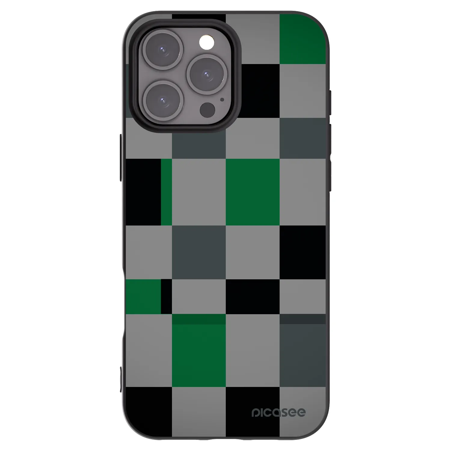 Picasee fekete szilikon tok az alábbi mobiltelefonokra Apple iPhone 16 Pro Max - Block Grid