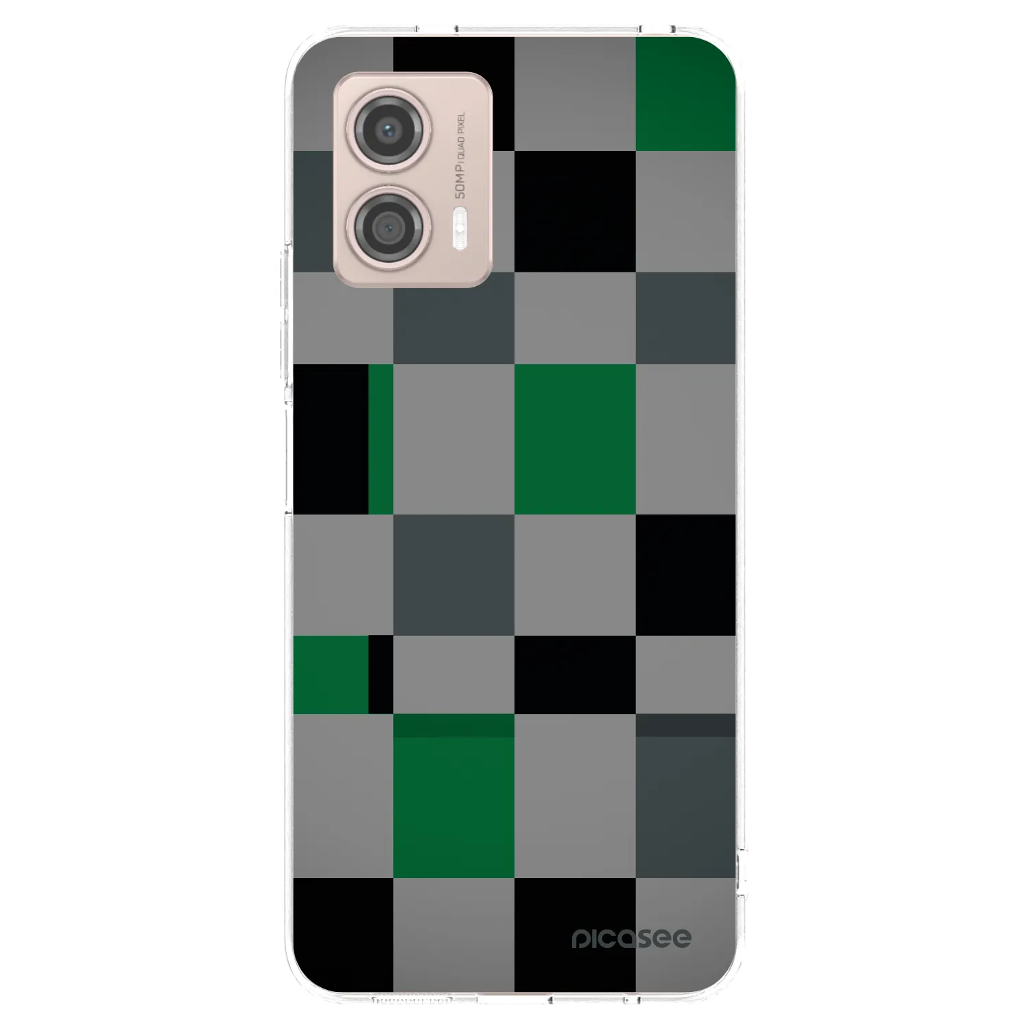 Picasee átlátszó szilikon tok az alábbi mobiltelefonokra Motorola Moto G53 5G - Block Grid