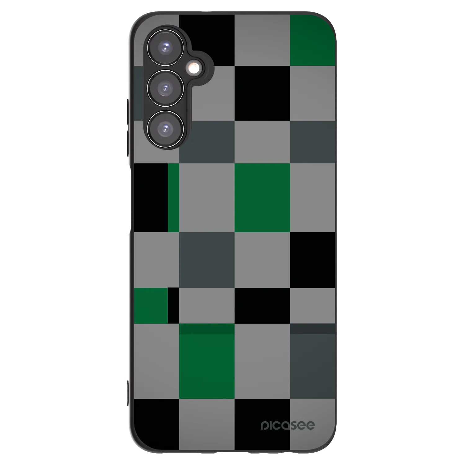 Picasee fekete szilikon tok az alábbi mobiltelefonokra Samsung Galaxy A05s A057G - Block Grid