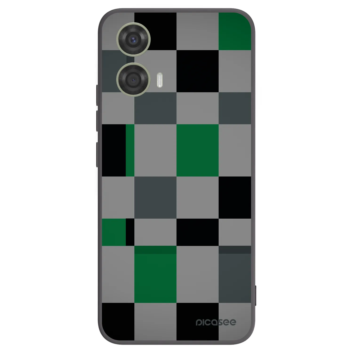 Picasee fekete szilikon tok az alábbi mobiltelefonokra Motorola Moto G24 - Block Grid