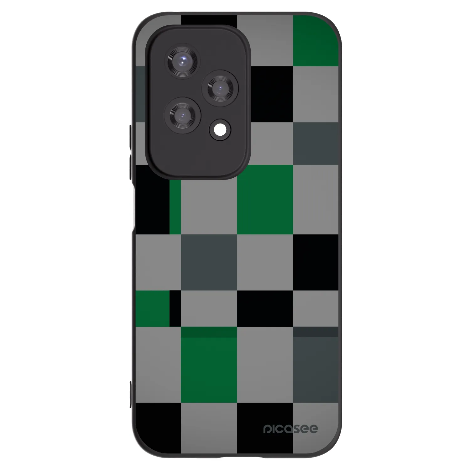 Picasee fekete szilikon tok az alábbi mobiltelefonokra Honor 200 Lite - Block Grid