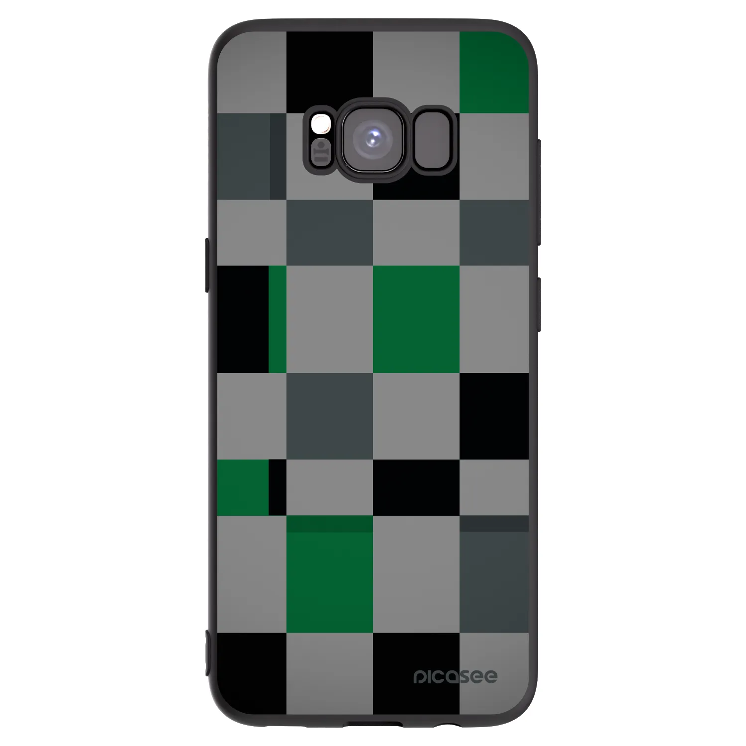 Picasee fekete szilikon tok az alábbi mobiltelefonokra Samsung Galaxy S8 G950F - Block Grid