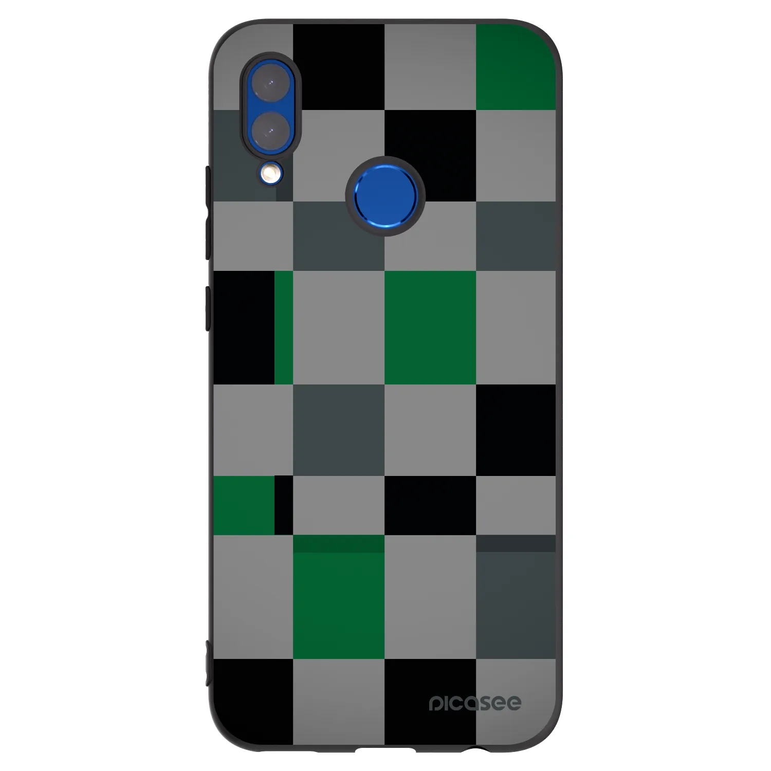 Picasee fekete szilikon tok az alábbi mobiltelefonokra Honor 10 Lite - Block Grid