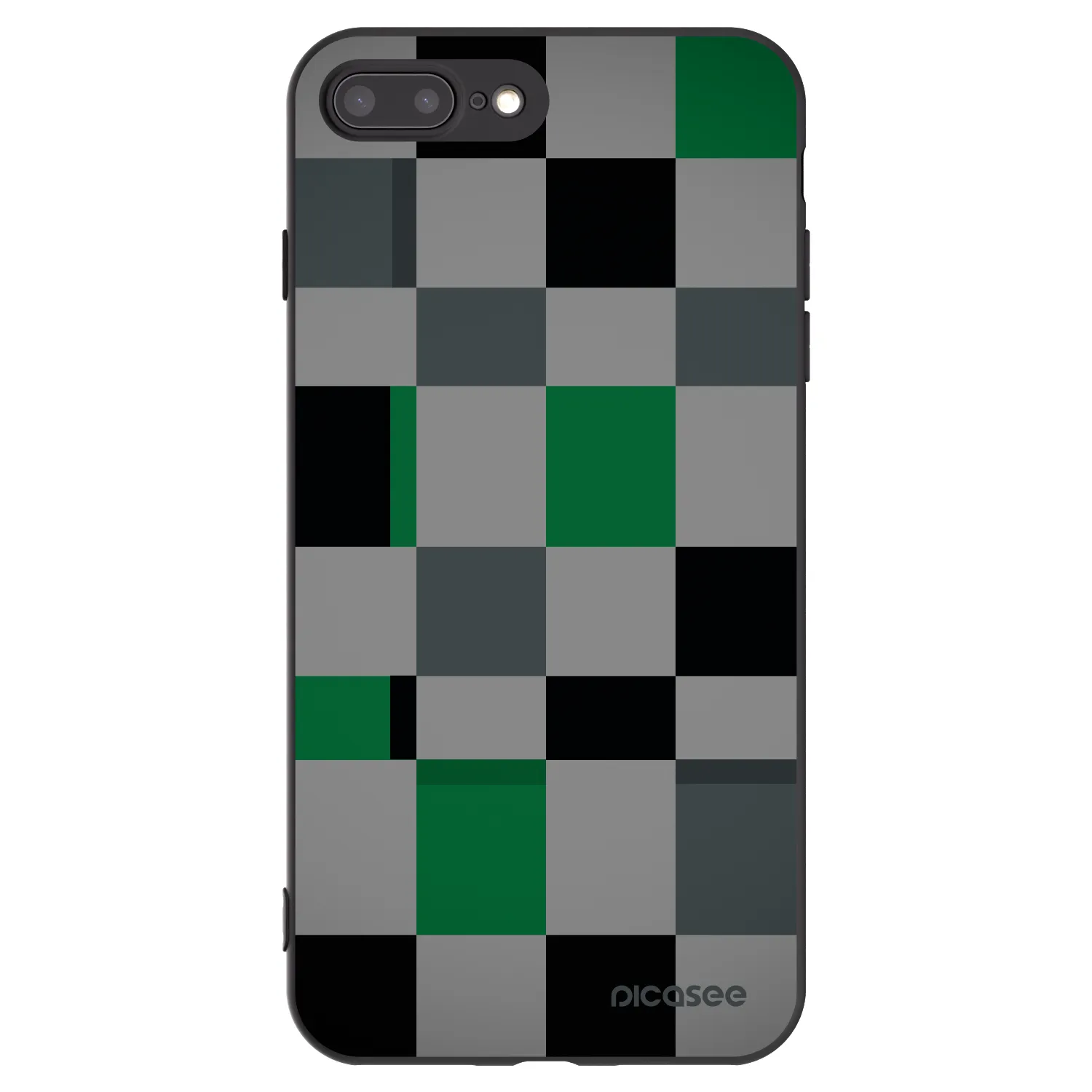 Picasee fekete szilikon tok az alábbi mobiltelefonokra Apple iPhone 7 Plus - Block Grid