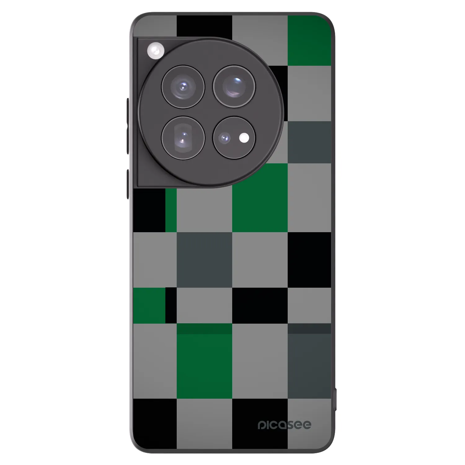 Picasee fekete szilikon tok az alábbi mobiltelefonokra OnePlus 12 5G - Block Grid