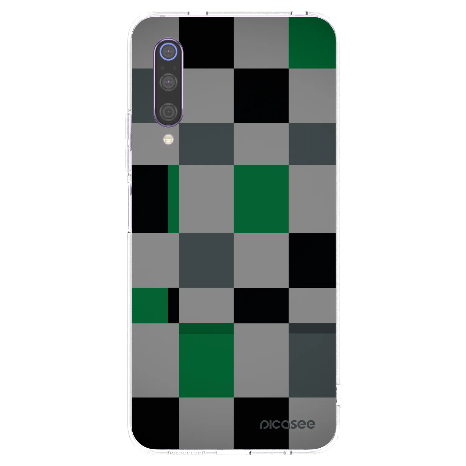 Picasee átlátszó szilikon tok az alábbi mobiltelefonokra Xiaomi Mi 9 - Block Grid