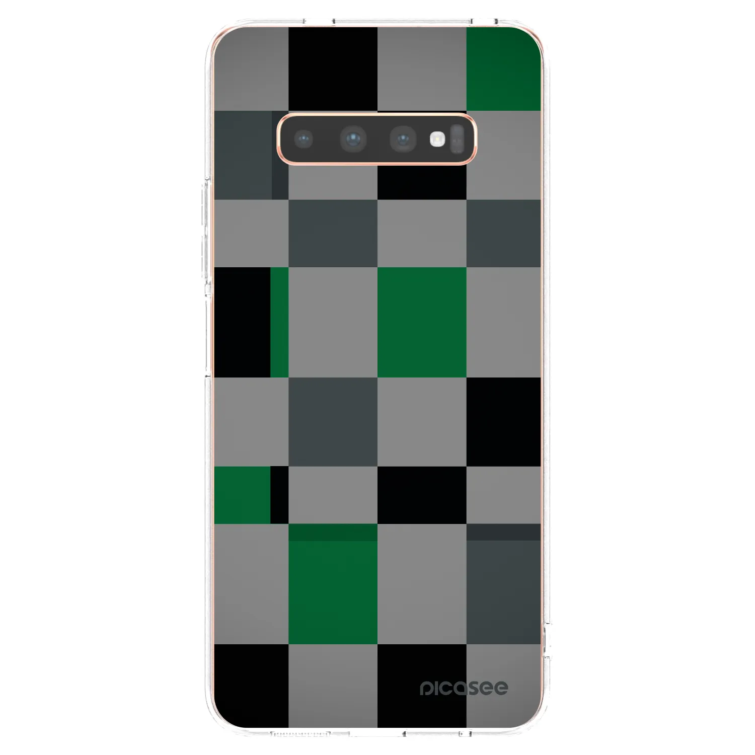 Picasee átlátszó szilikon tok az alábbi mobiltelefonokra Samsung Galaxy S10 Plus G975 - Block Grid