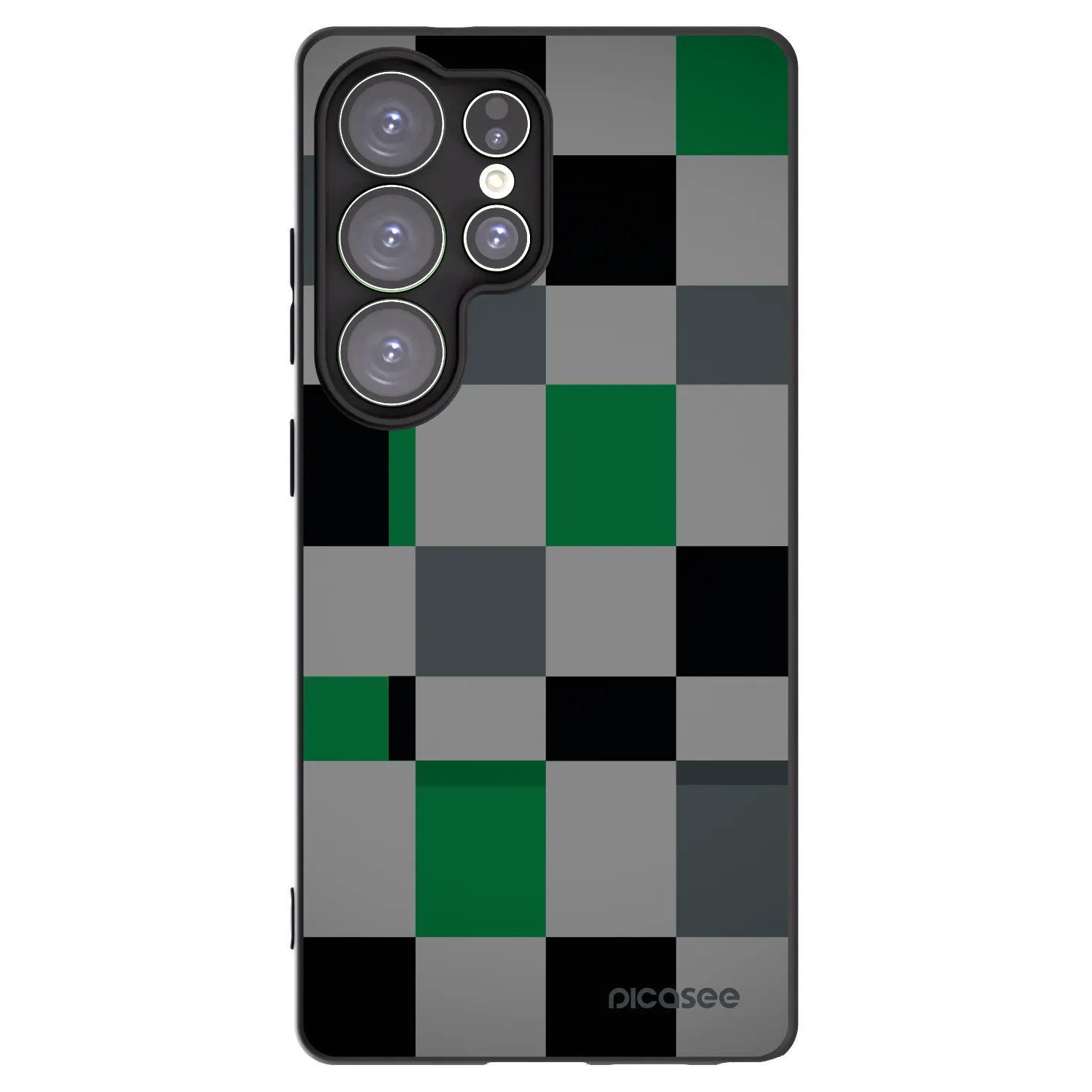 Picasee fekete szilikon tok az alábbi mobiltelefonokra Samsung Galaxy S25 Ultra 5G - Block Grid