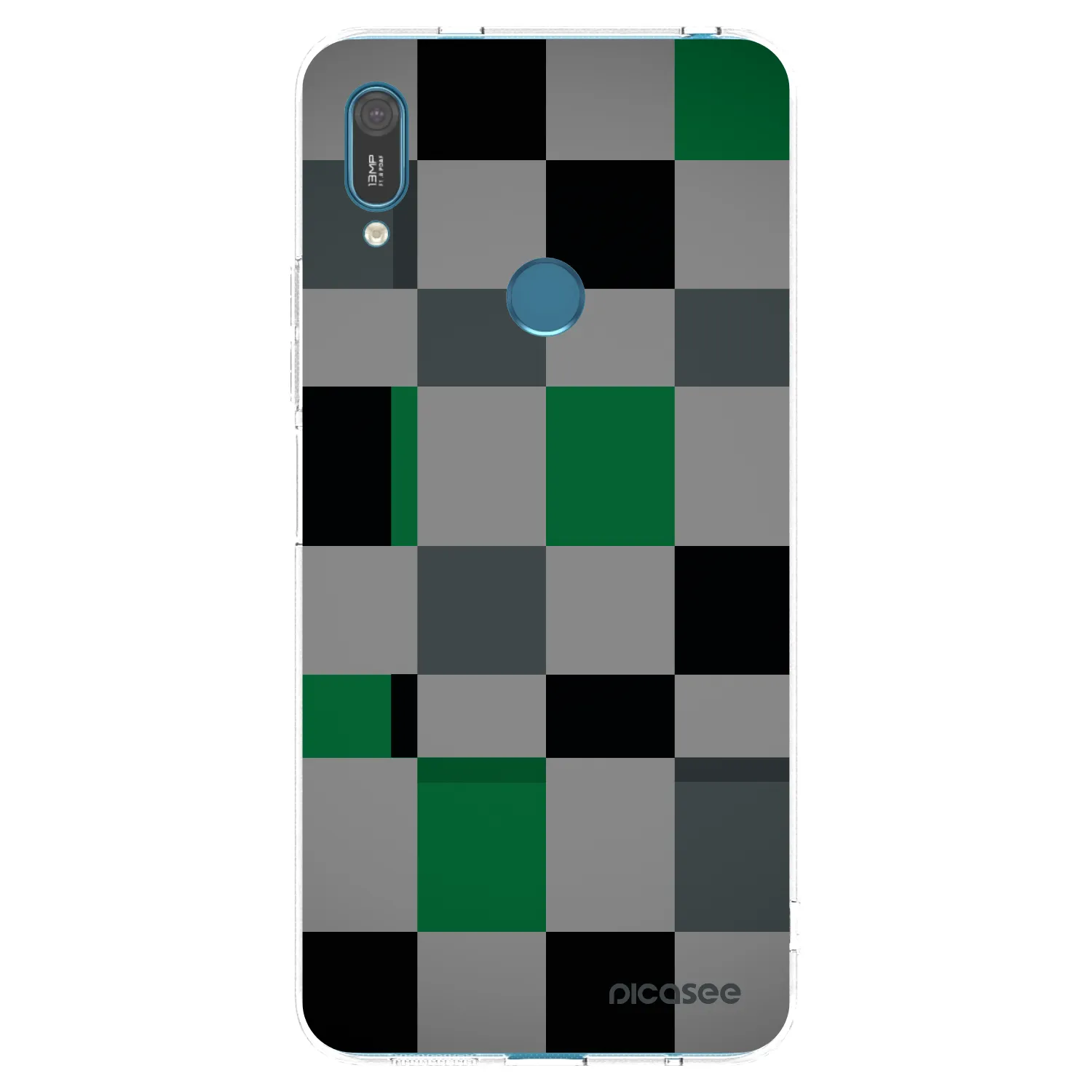 Picasee átlátszó szilikon tok az alábbi mobiltelefonokra Huawei Y7 2019 - Block Grid