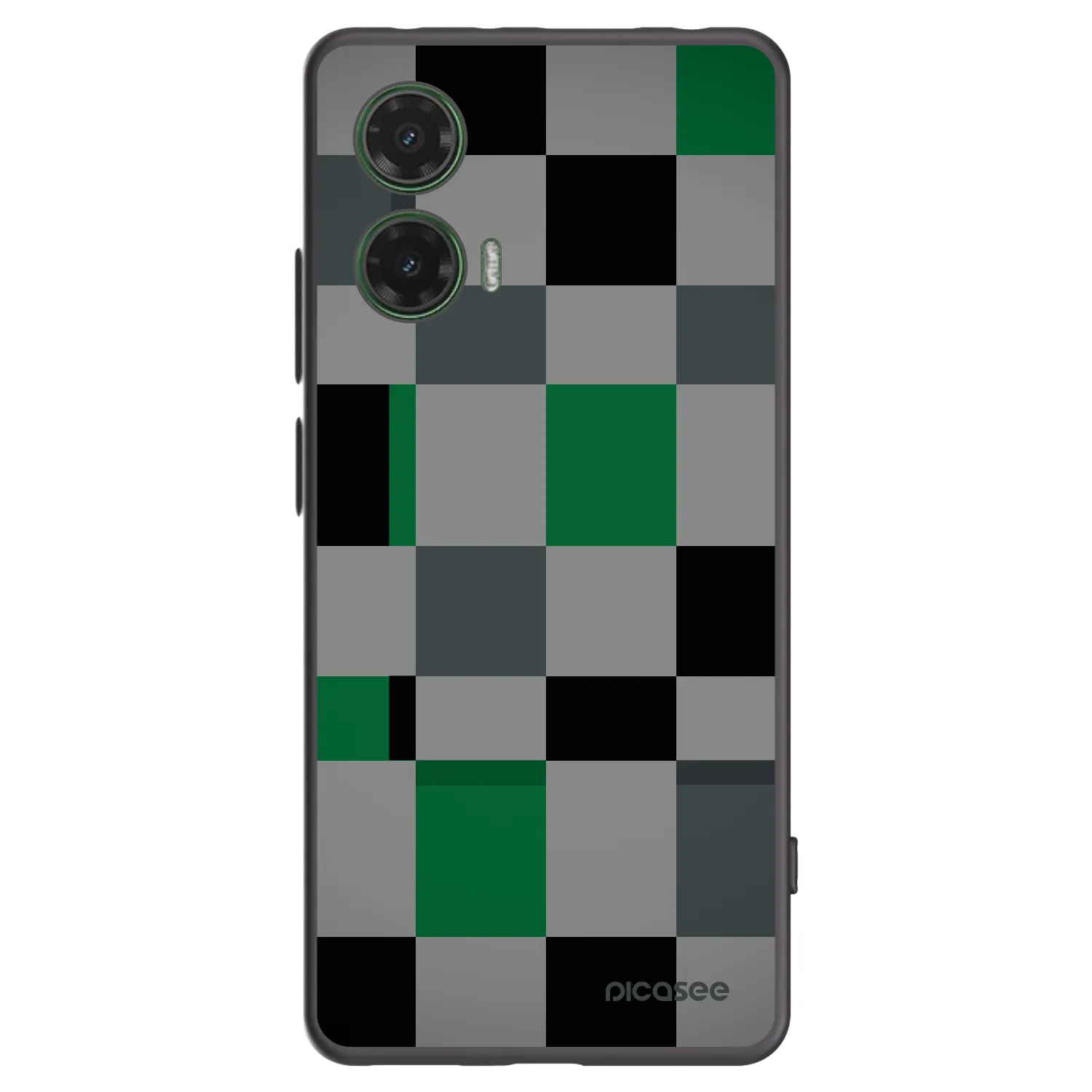 Picasee fekete szilikon tok az alábbi mobiltelefonokra Motorola Moto G35 5G - Block Grid