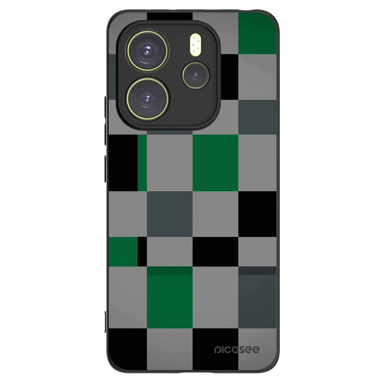 Picasee fekete szilikon tok az alábbi mobiltelefonokra Xiaomi Redmi Note 14 4G - Block Grid