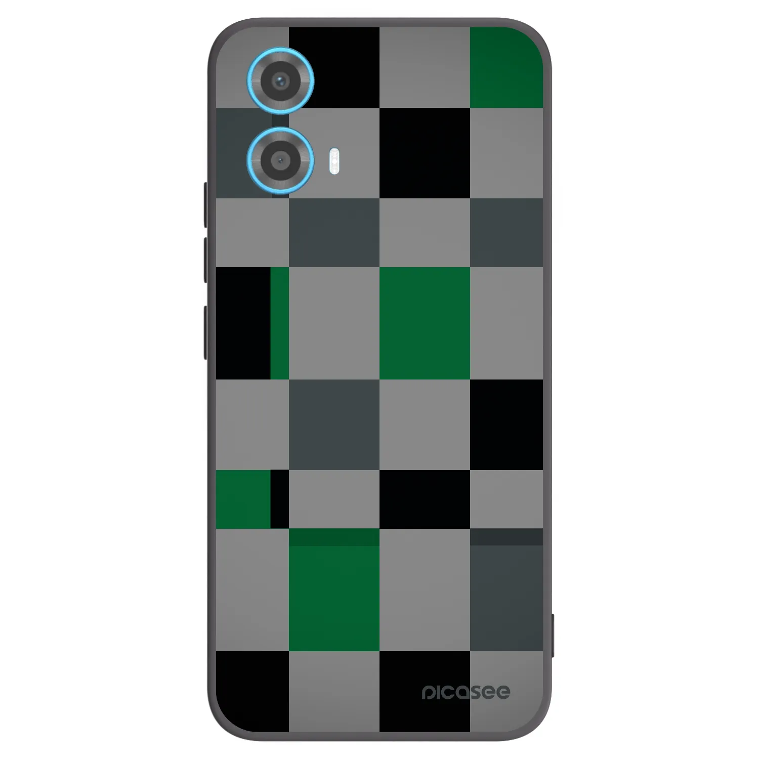 Picasee fekete szilikon tok az alábbi mobiltelefonokra Motorola Moto G34 5G - Block Grid