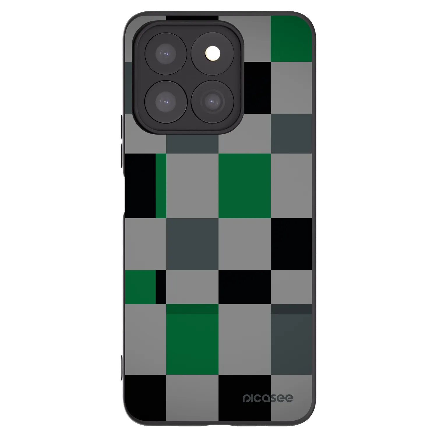 Picasee fekete szilikon tok az alábbi mobiltelefonokra Honor X8c - Block Grid