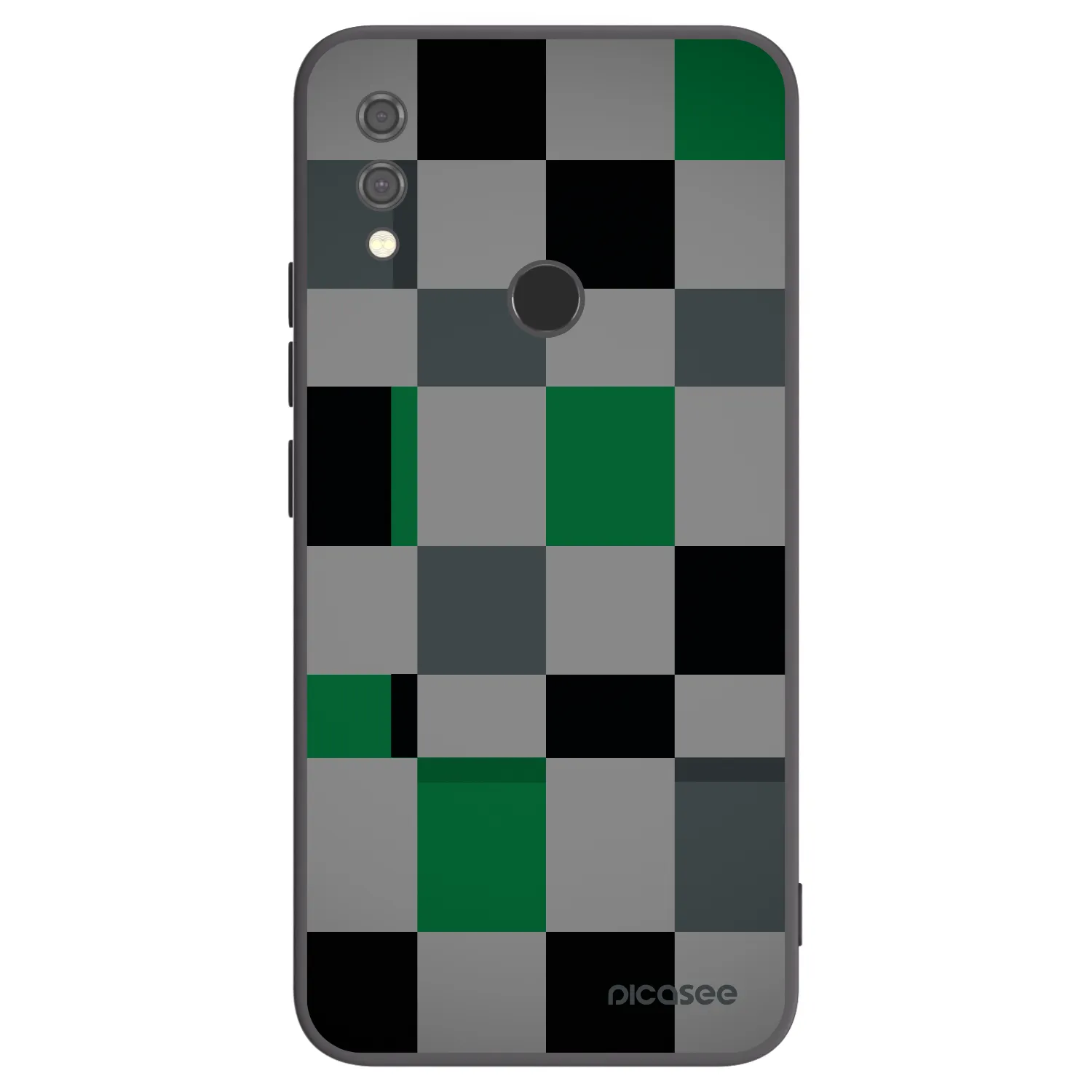 Picasee fekete szilikon tok az alábbi mobiltelefonokra Xiaomi Redmi Note 7 - Block Grid