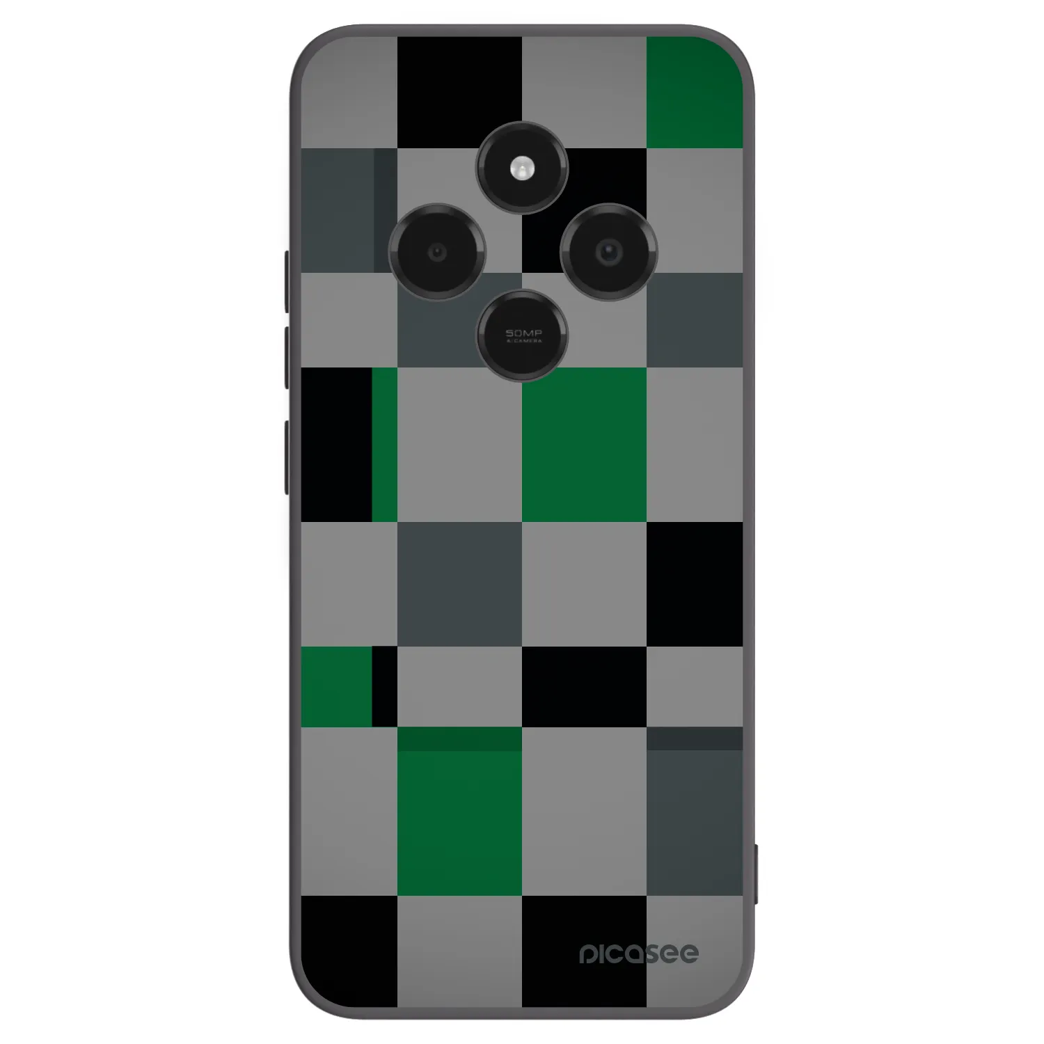 Picasee fekete szilikon tok az alábbi mobiltelefonokra Xiaomi Poco C75 - Block Grid