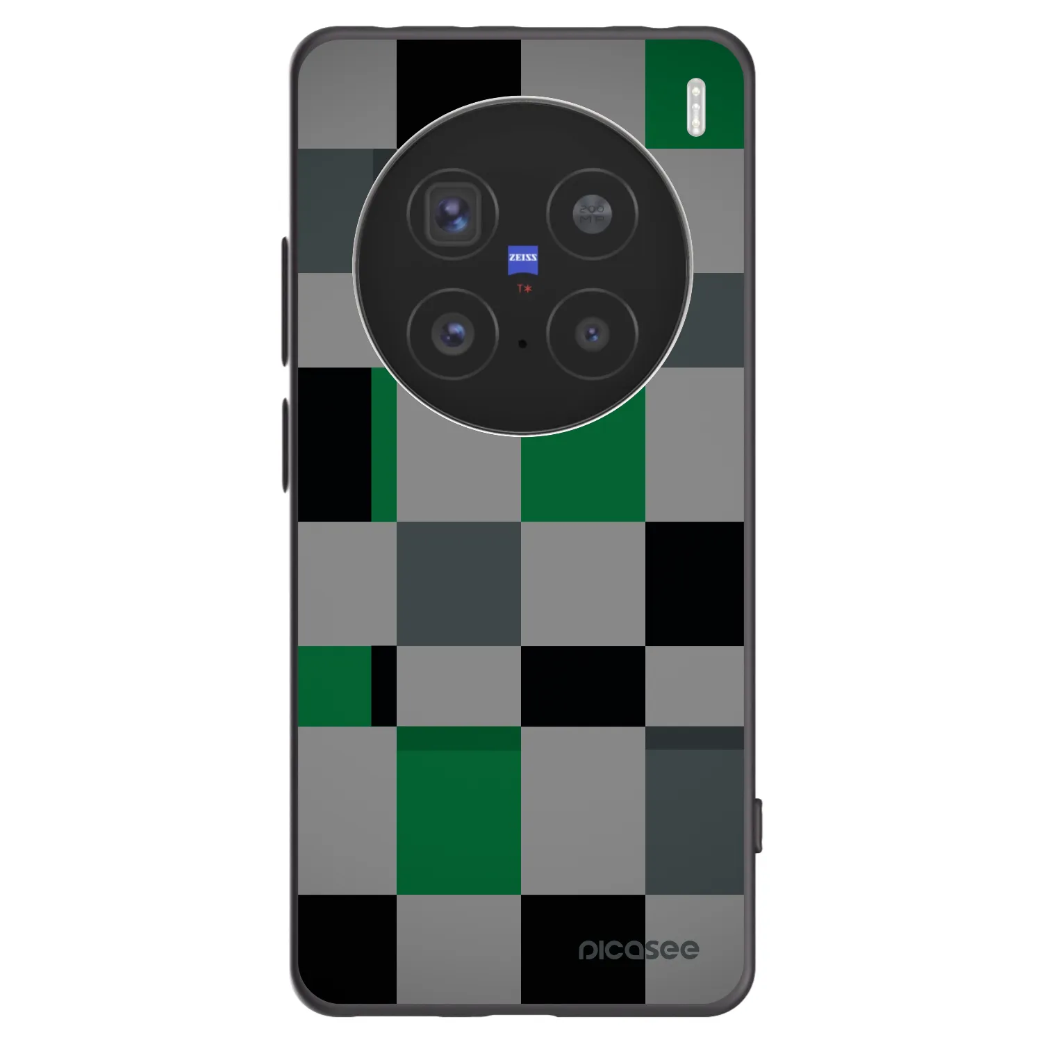 Picasee fekete szilikon tok az alábbi mobiltelefonokra Vivo X200 Pro - Block Grid